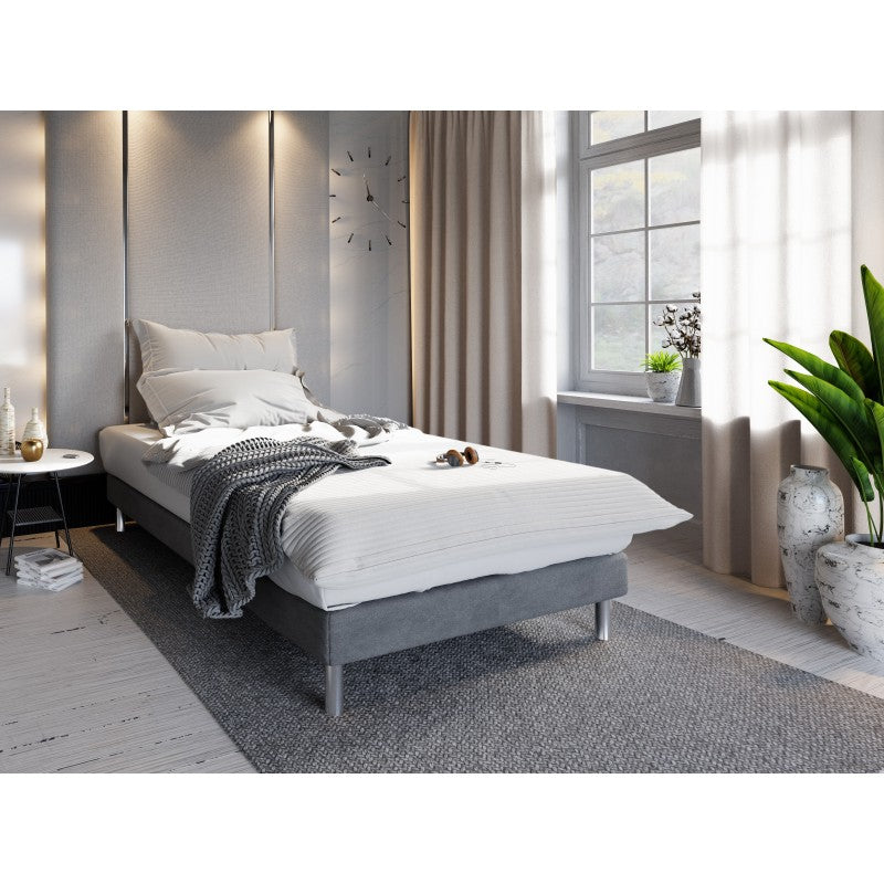 Lit 1 place SOLO pied metallique en tissu