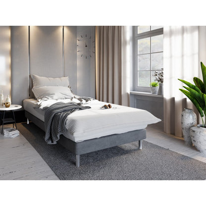 Lit 1 place SOLO pied metallique en tissu