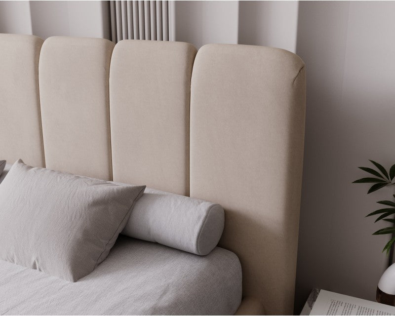 Lit LORA moderne nuage en velours avec coffre de rangement