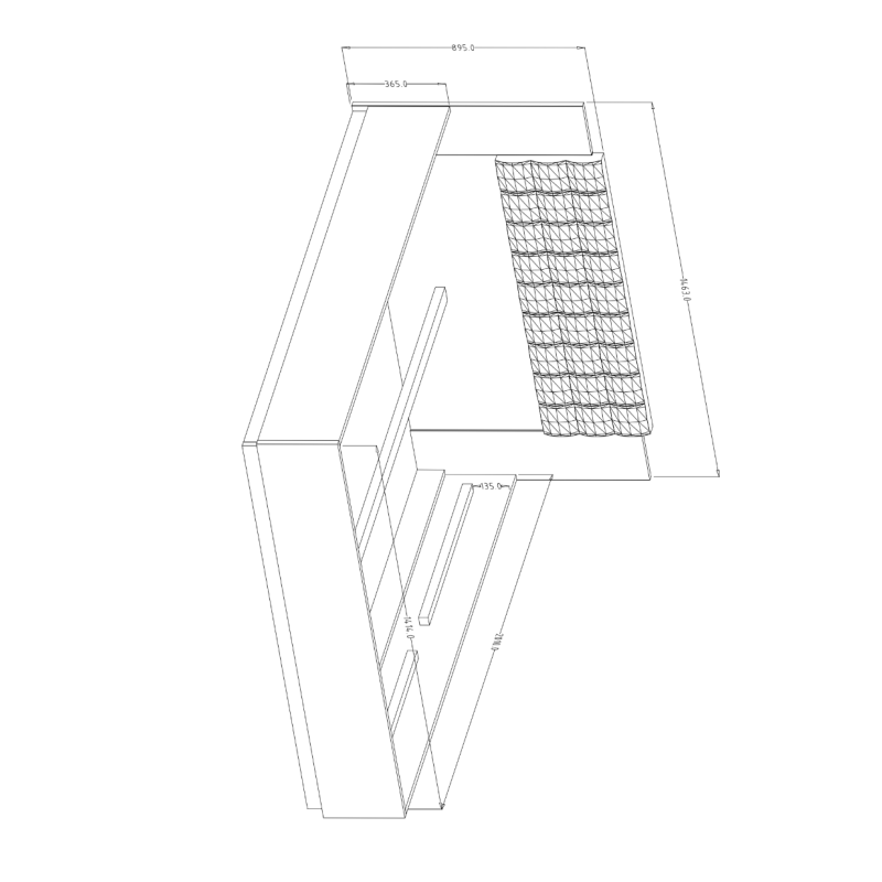 Lit coffre ASTER bois & tête capitonnée noire
