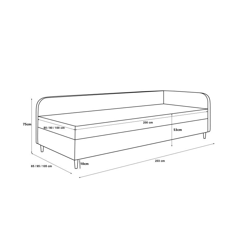 Lit Banquette MILO avec coffre de rangement