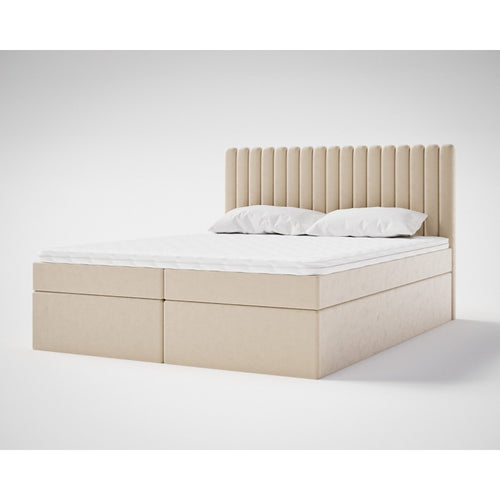 Lit STELLA velour avec tête de lit nuage moderne